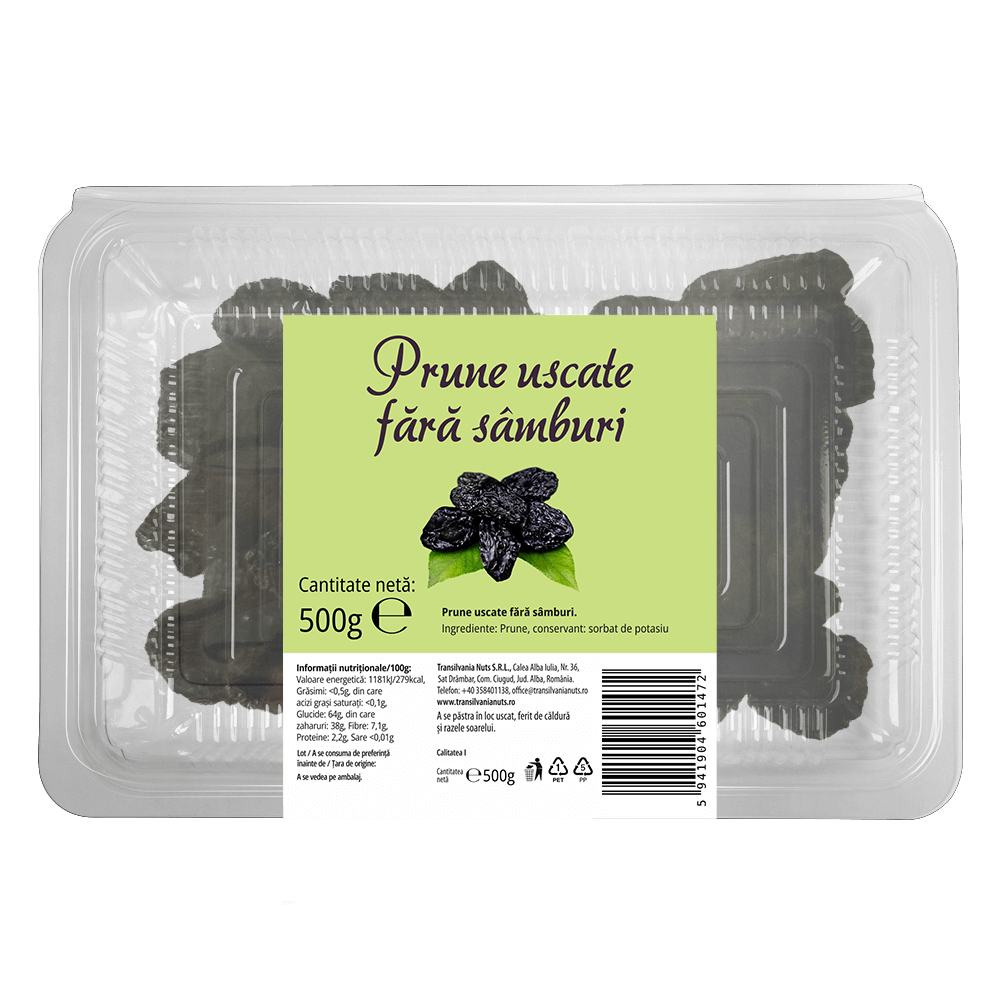 Prune uscate fără sâmburi 500g